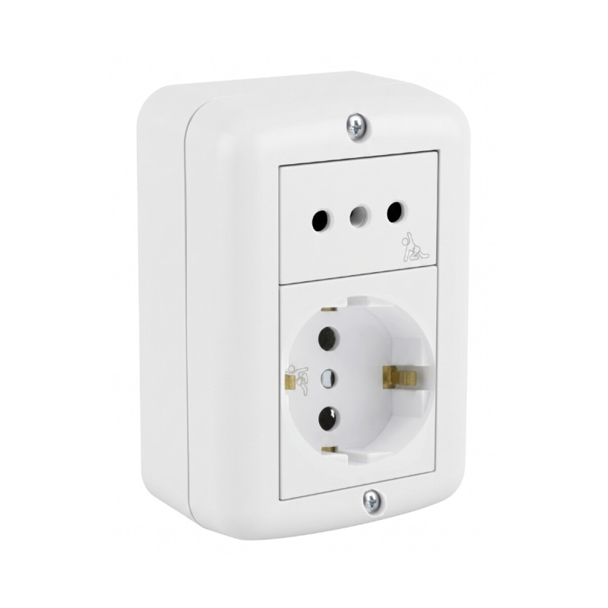 Caja Exterior con Schuko con Seguro + Toma 2P+T con Seguro 