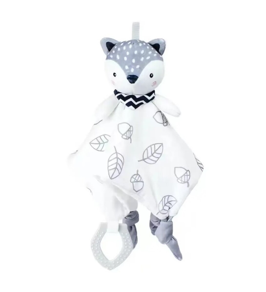 Manta/peluche de apego en tonos neutros - Zorrito blanco 