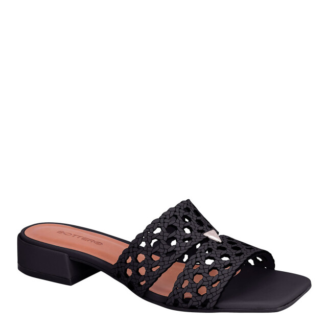 Sandalias de Mujer Bottero Cuero Calado Negro
