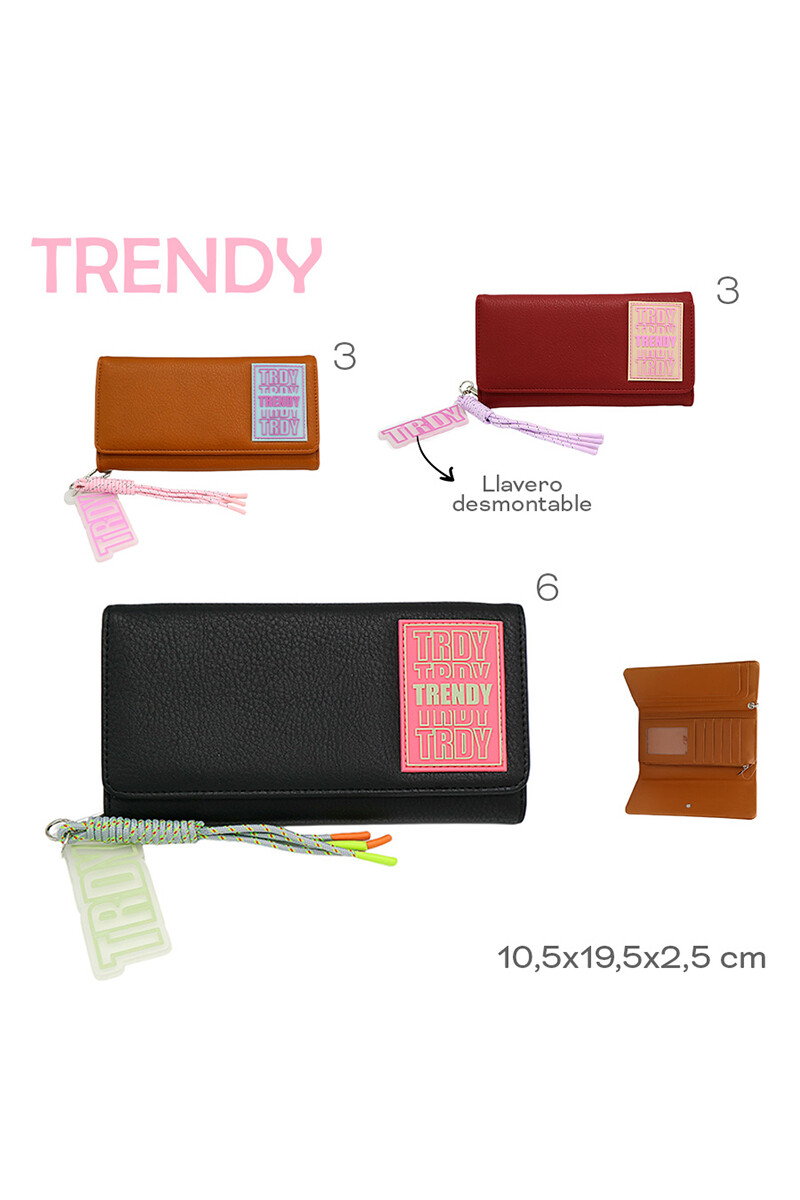 Billetera Trendy con llavero Negro