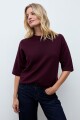 Sweater manga 3/4 ciruela