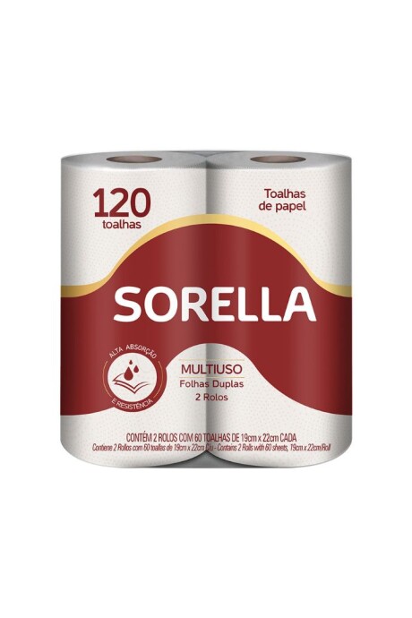 Rollo de cocina Doble Hoja Sorella - Pack x 2 unidades de 120 toallas Rollo de cocina Doble Hoja Sorella - Pack x 2 unidades de 120 toallas