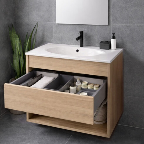 MUEBLE DE BAÑO 60X46X50CM COLOR SIMIL MADERA GAMAS DE MARRON