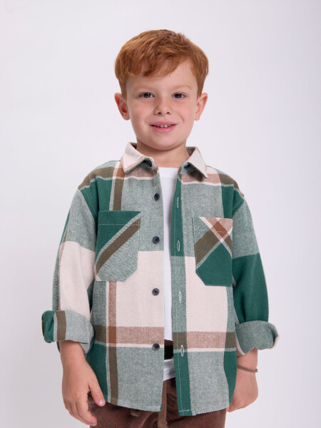 Sobrecamisa cuadros Verde