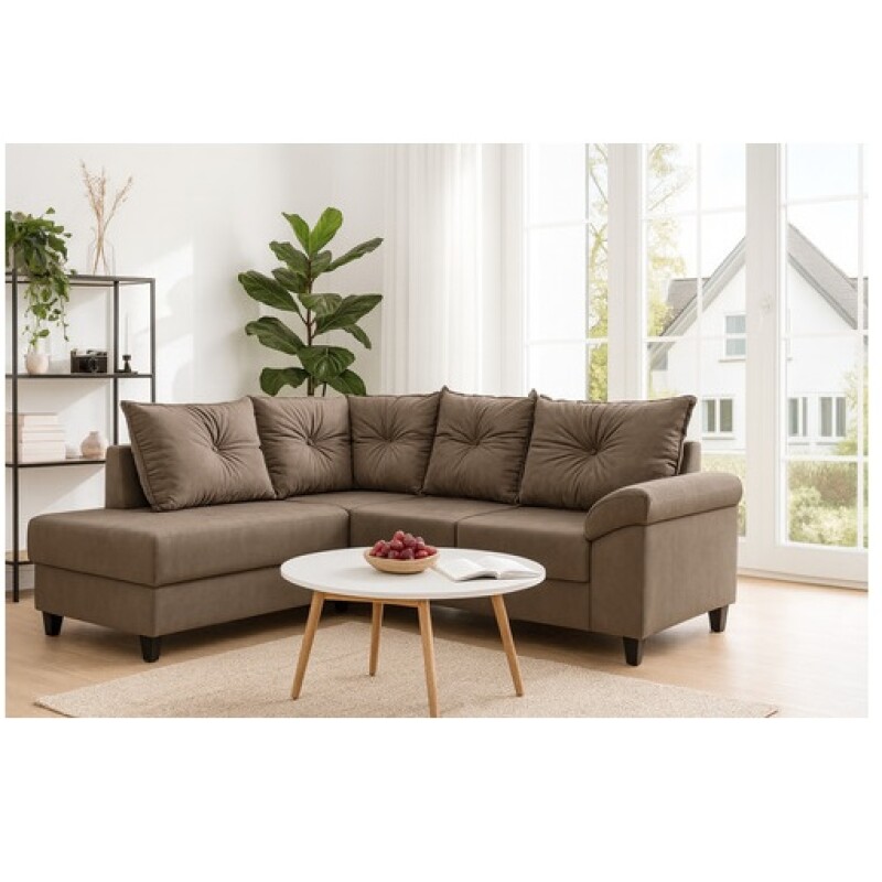 Sofá Esquinero Ltc 4 Cuerpos Tela Suede Estructura Madera Sofá Esquinero Ltc 4 Cuerpos Tela Suede Estructura Madera