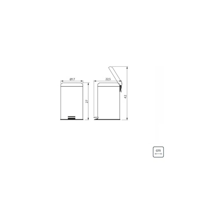 PAPELERA TACHO ACERO INOXIDABLE TRAMONTINA 3LTS PLATEADO