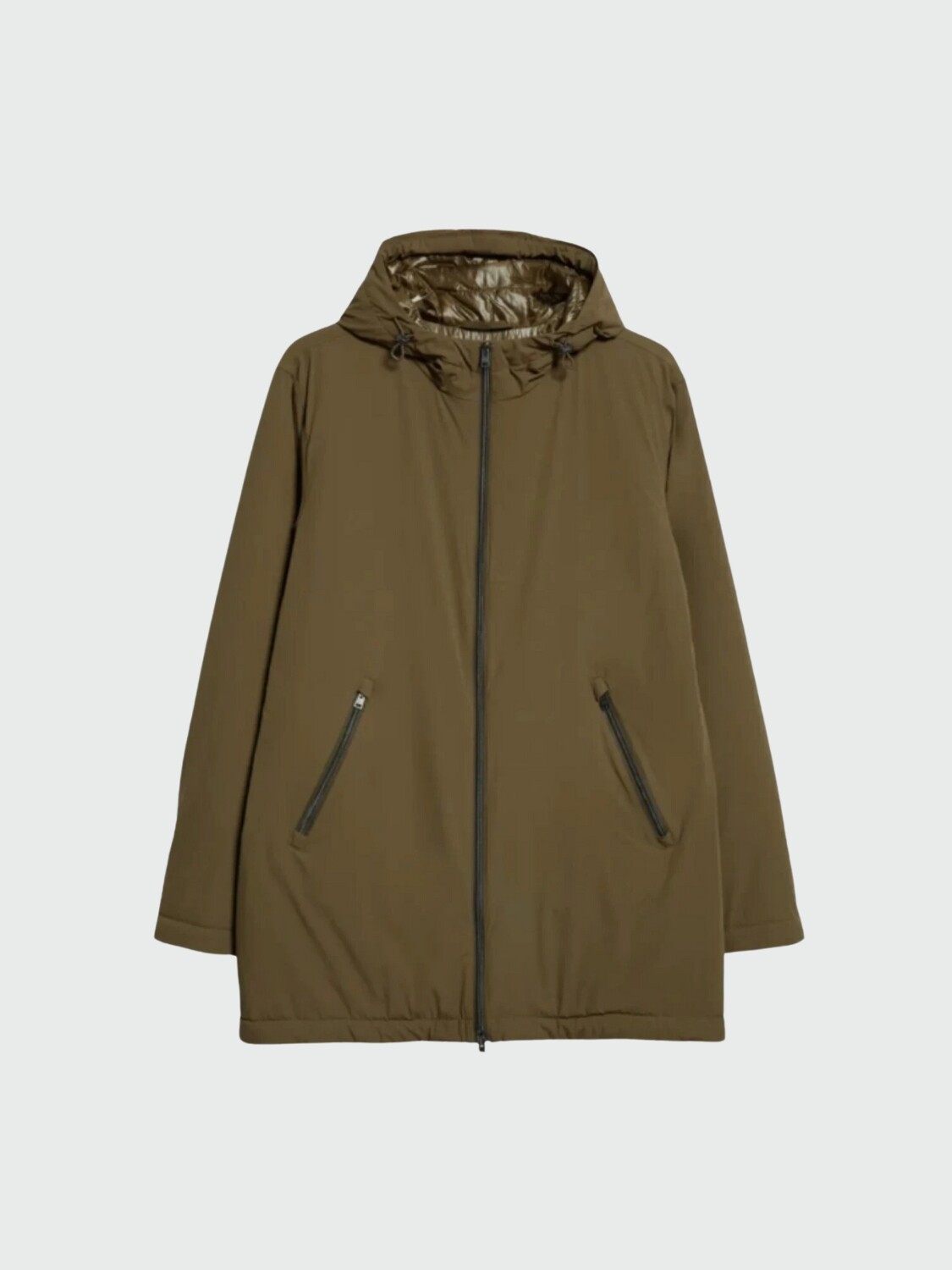 Herno-Chaqueta impermeable con capucha integrada ajustable Verde
