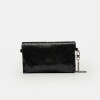 Mini Bag Viena En Cuero Snake Metalizado Negro