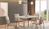 Juego de comedor - 4 sillas Soft Stellar Rectangular - Marrón Juego de comedor - 4 sillas Soft Stellar Rectangular - Marrón