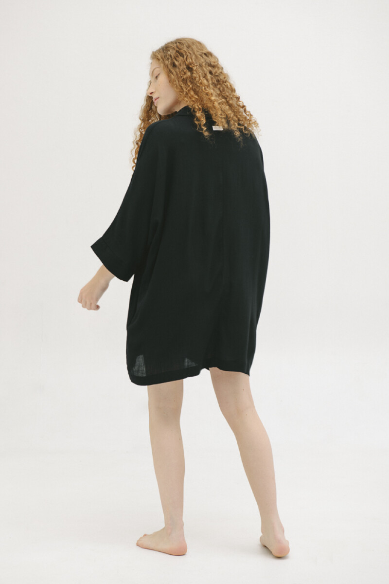 Beach Cover Up - Vestido Maura [V2] Lino Negro