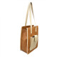 Matera en simil con bolsillo frontal Whisky con beige