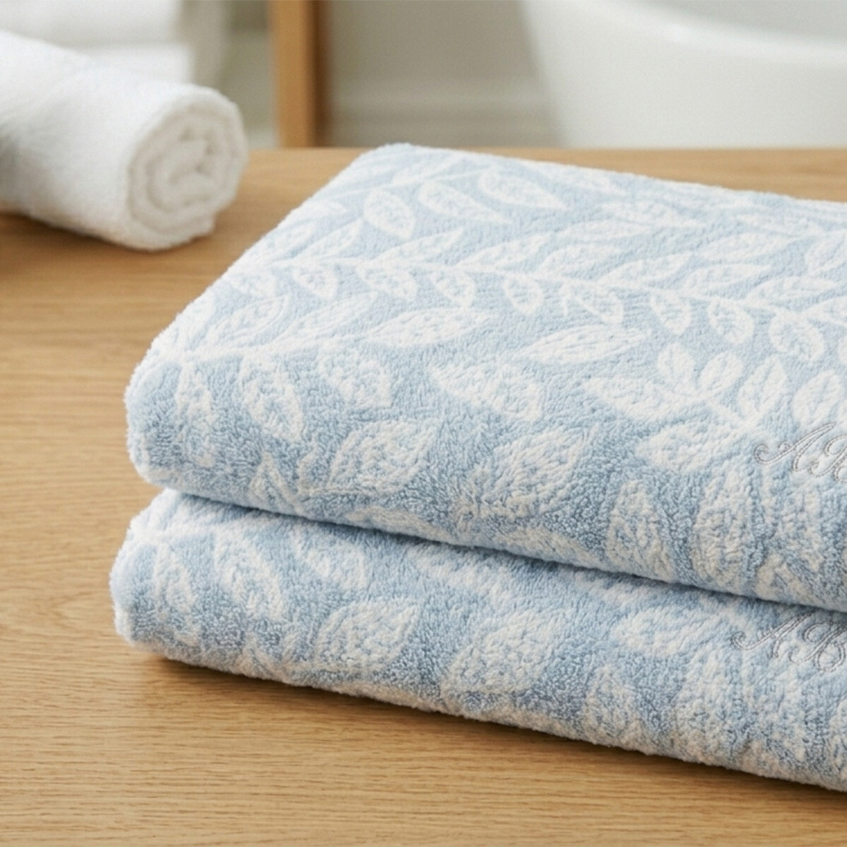 Pack X 2 Toallas Prisma Dohler Estampadas 100% Algodón - Nature Celeste 