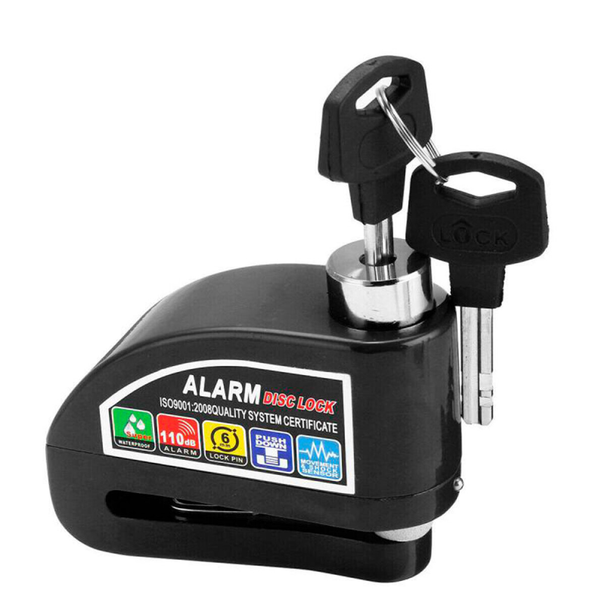 ALARMA BLOQUEO TRANCA - CANDADO FRENO DISCO PARA MOTO BICICLETA C/ALARMA - 