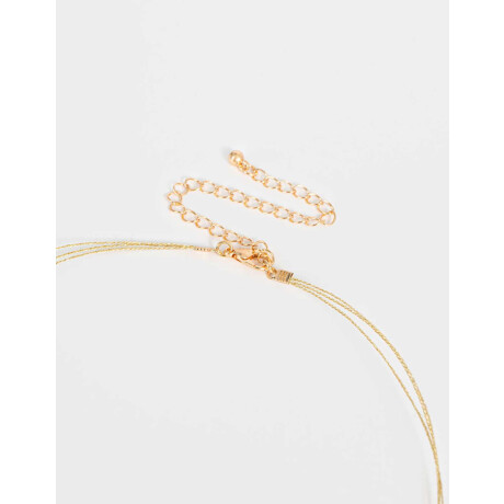 Collar Corto Hilo Con Naipe Dorado