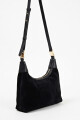 Bandolera de cuero hobo negro