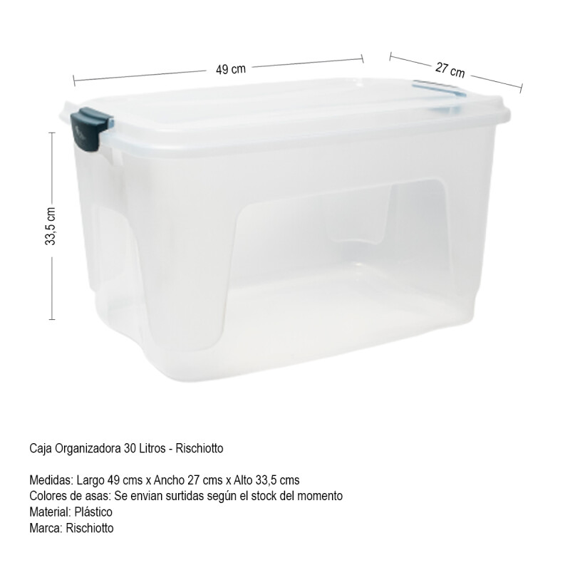 Set x2 Caja organizadora 30 lts Alta TRANSPARENTE