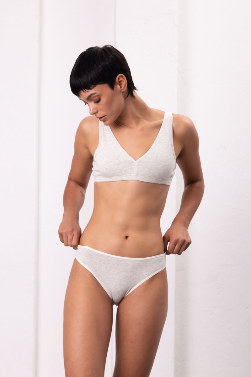 Vedetina Antonia Algodón – Corte clásico con ribete que acompaña sin marcar Gris Melange