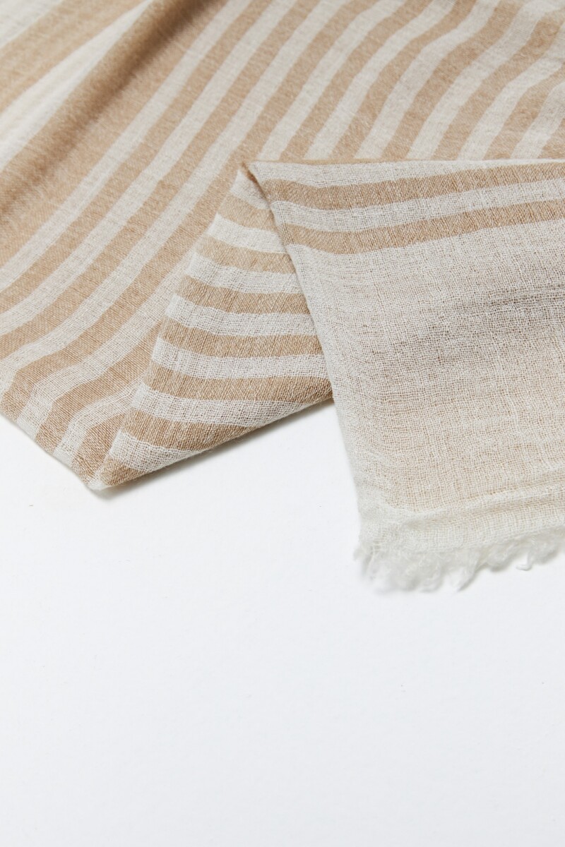 Pashmina rayada beige