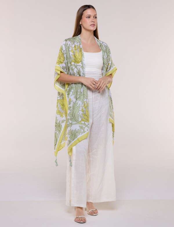 Kimono Flores MULTI/VERDE