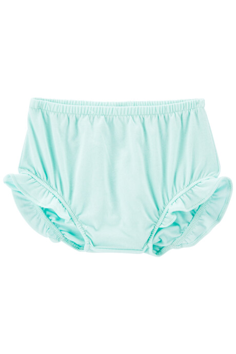 Set tres piezas de algodón, short y dos musculosas turquesa Sin color