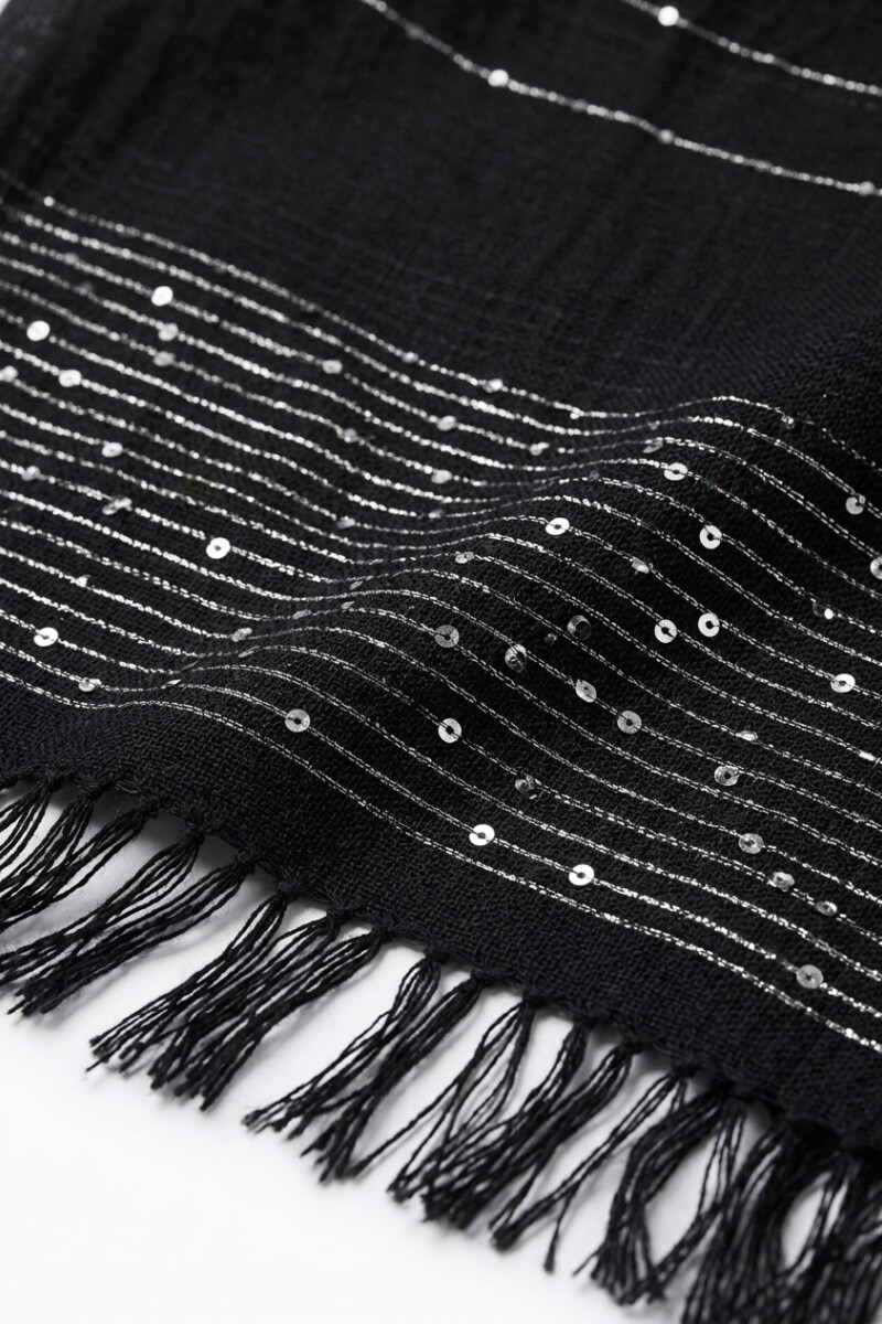 Pashmina brillos negro