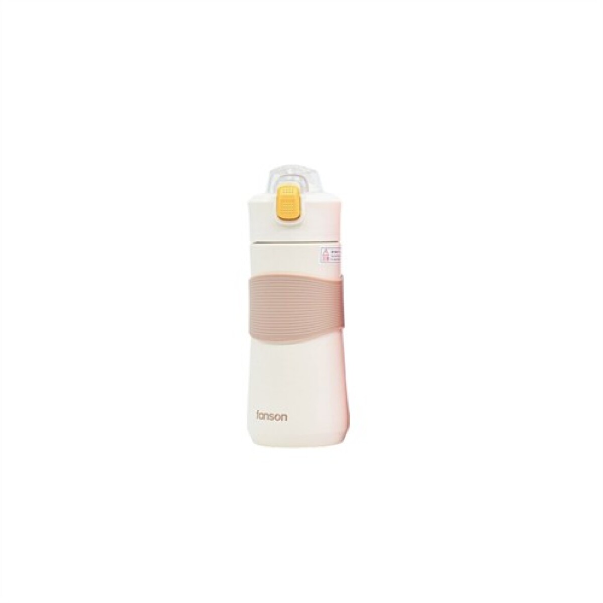 Botella termica con pico y silicona de agarre - Blanco 