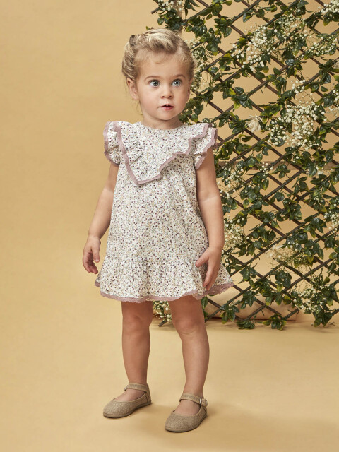 Vestido De Florecitas Berenjena