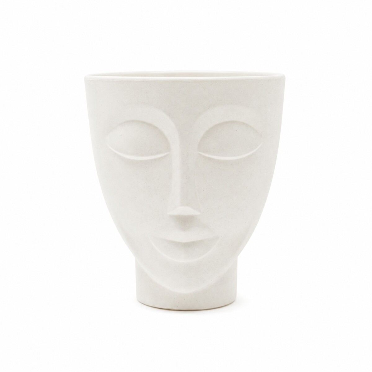 MACETA FACE MUJER PLASTICA - BLANCO 