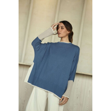 Buzo Pamelí Cotton Azul beige y visón