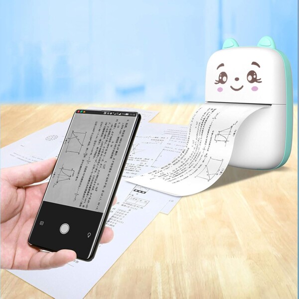 Mini Impresora Bluetooth Termica Rollo Infantil Recargable Variante Color Verde