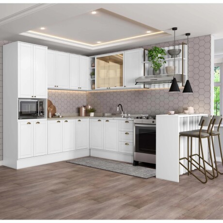 Armario Bajo Mesada Americana RUSTICO 120CM MDF 3 Cajones 2 Puertas - Blanco Armario Bajo Mesada Americana RUSTICO 120CM MDF 3 Cajones 2 Puertas - Blanco