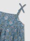 Vestido Talle Alto Con Estampado De Flor Azul Pato
