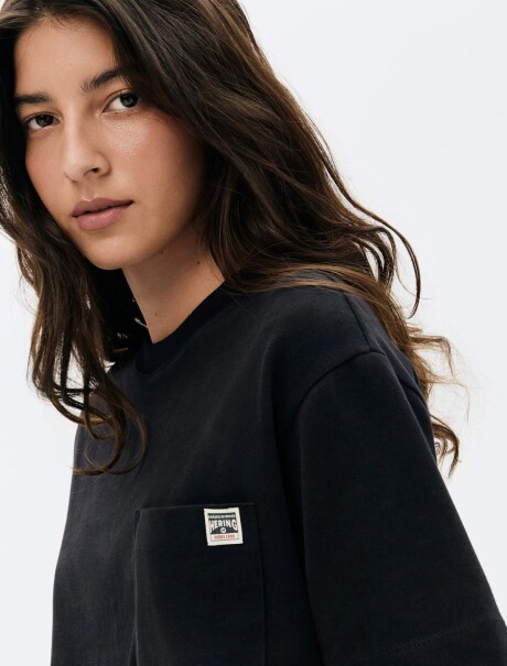 CAMISETA MANGA CORTA CON ESTAMPA NEGRO