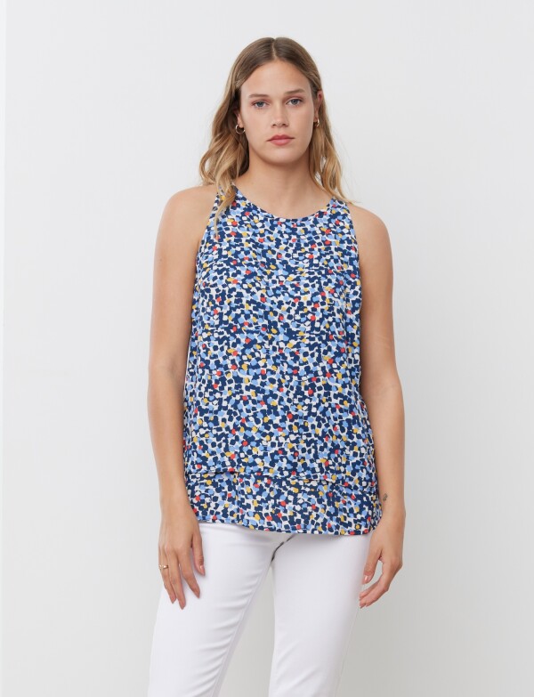 Musculosa Printed MULTI/TURQUESA