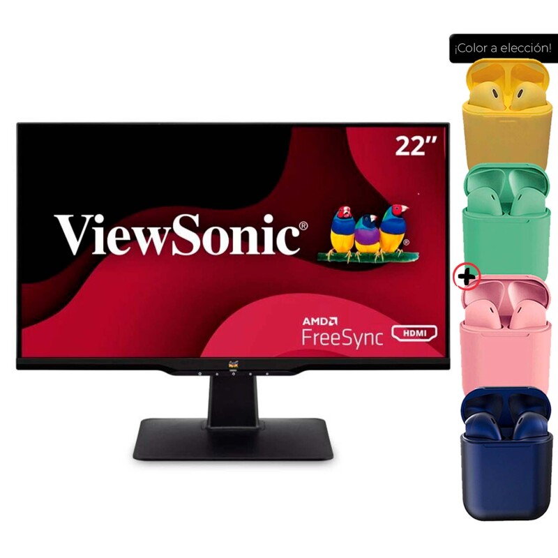 Monitor Viewsonic 22'' Led Lcd Monitor Va2233 Full Hd + Auriculares Monitor Viewsonic 22'' Led Lcd Monitor Va2233 Full Hd + Auriculares
