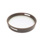 BANDEJA MDF/VIDRIO D30x4CM MARRON BANDEJA MDF/VIDRIO D30x4CM MARRON