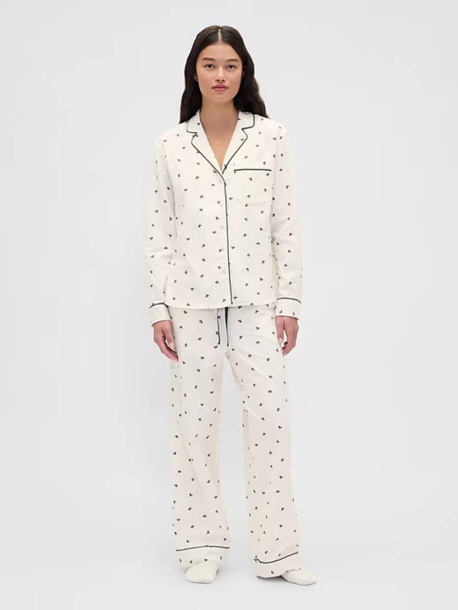 Pijama Set Camisa Y Pantalón Franela Mujer - Fs Holly 
