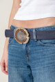 Cinto piedra reversible Cognac azul