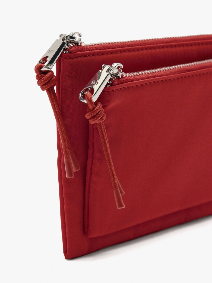 Bolso Multiusos Doble De Nylon rojo