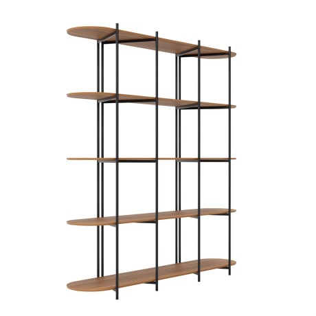 ESTANTERÍA/BIBLIOTECA/DIVISOR MDF-Y-ACERO NEGRO AMAYA