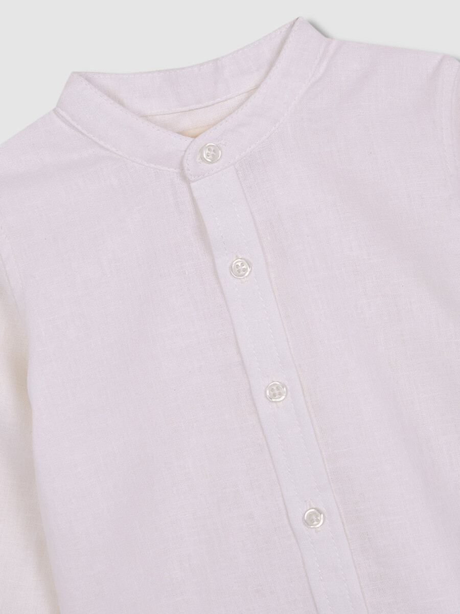 Camisa Mao Panadera De Lino Blanco