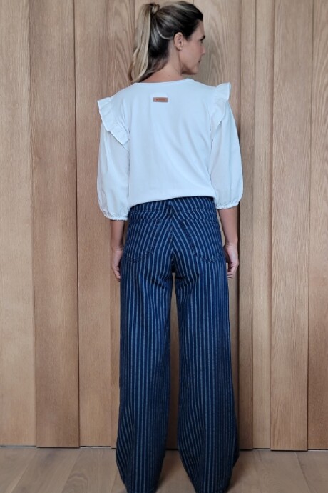 Jean Praga Stripped raya azul