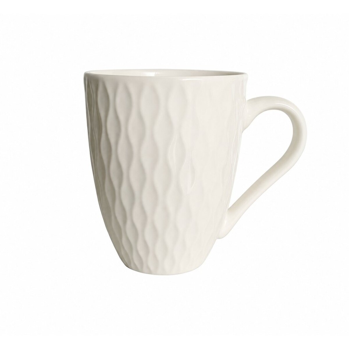 SET X4 TAZAS DISEÑO ONDAS 360ML 8.5X10.5CM BLANCO 