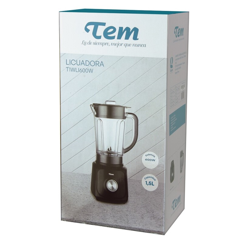 Licuadora Jarra De Plástico Tem T1wli600w 1.5 Lt 600w Color Negro Licuadora Jarra De Plástico Tem T1wli600w 1.5 Lt 600w Color Negro