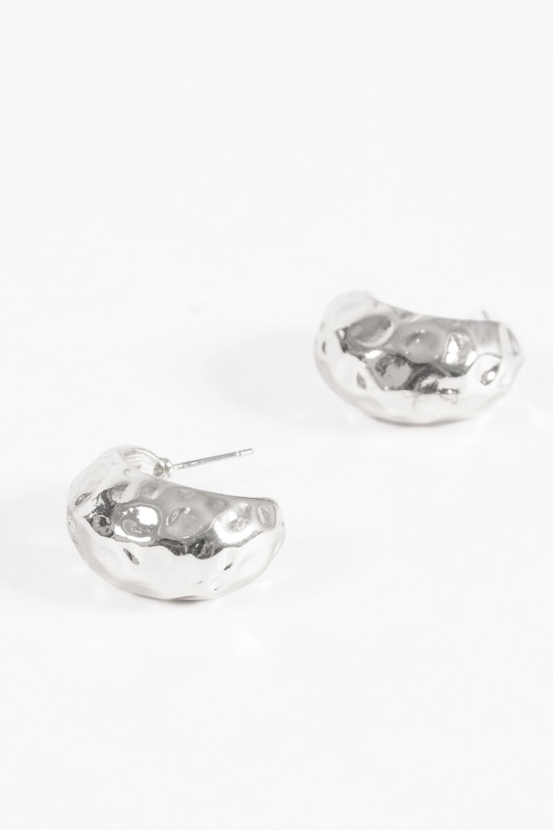 Aros gruesos texture plateado