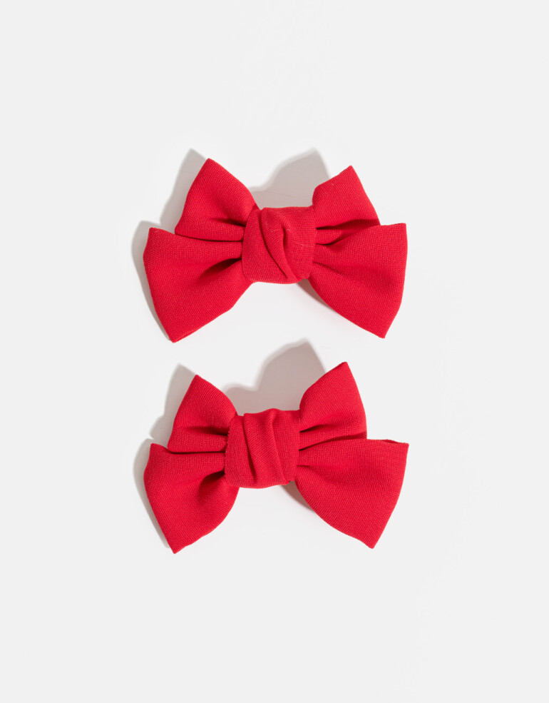 Horquillas con Accesorios Moño Set De Horquillas Con Moños - Rojo Cereza