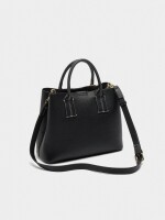 Bolso Tote Con Textura negro