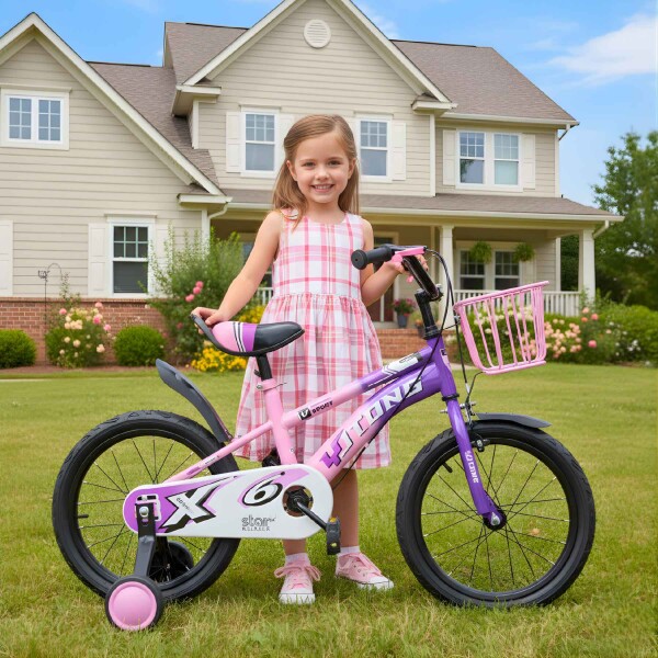 Bicicleta Infantil Yjtong Rod 16 Canasto Parrilla Rueditas Rosa 1