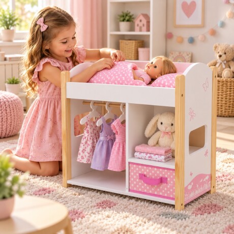CAMA Y PERCHERO PARA MUÑECAS CAMA Y PERCHERO PARA MUÑECAS