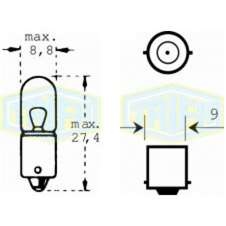 LAMPARA - BAYONETA 12V 4W - BA9S TRIFA LAMPARA - BAYONETA 12V 4W - BA9S TRIFA